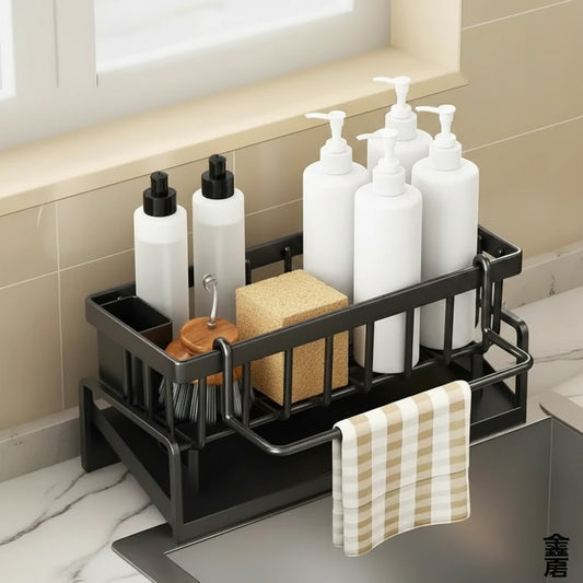 Storage Solutions Kitchen Sink Organizer with Drainage Rack