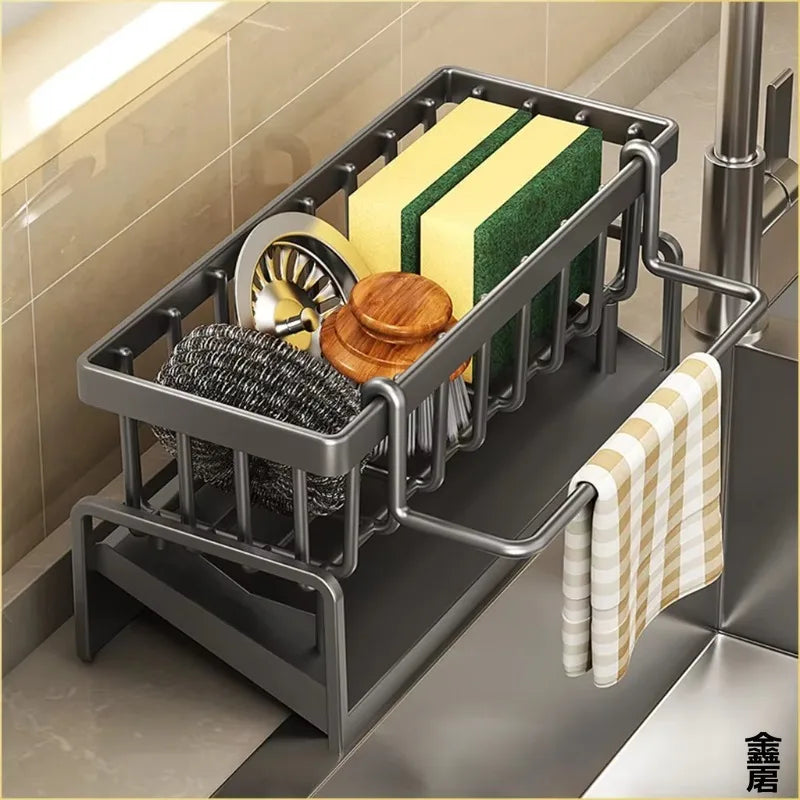 Storage Solutions Kitchen Sink Organizer with Drainage Rack