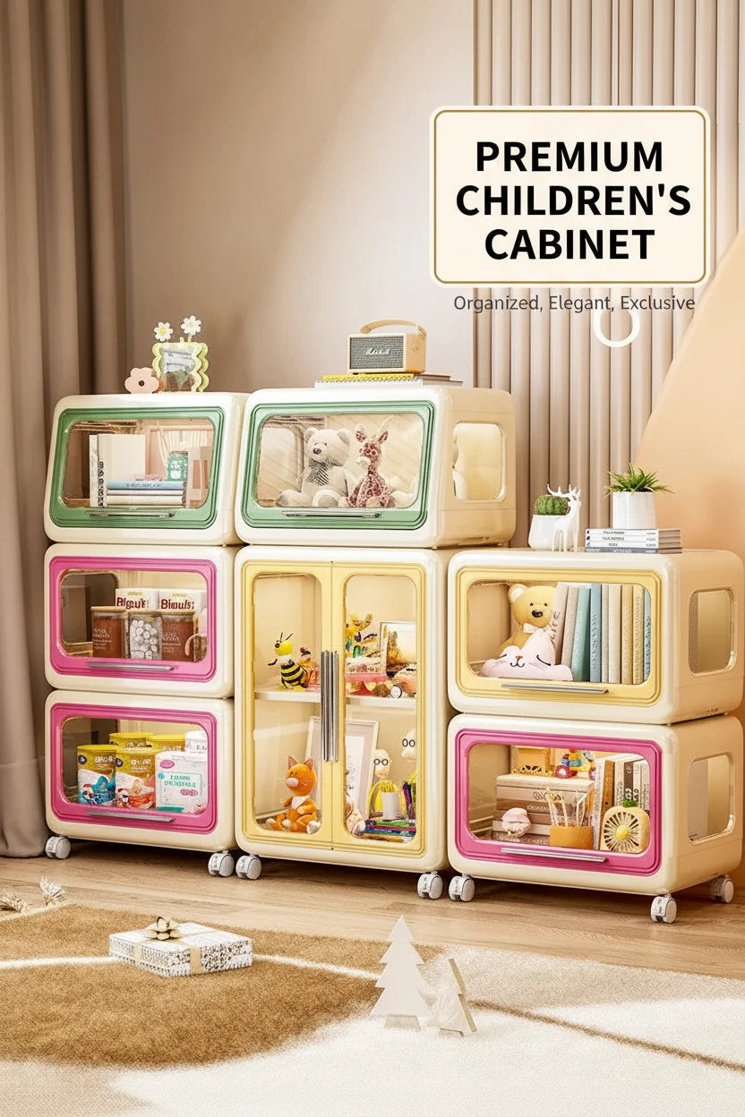 Storage Solutions Subtly Bold Storage Cabinet – Large Capacity Multi-Function Organizer