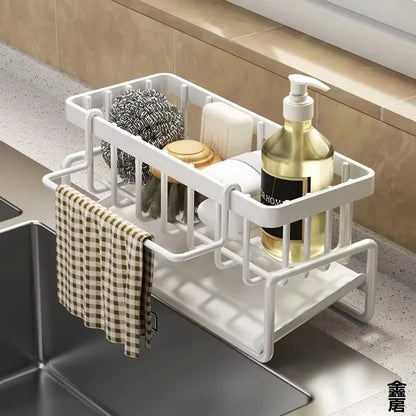 Storage Solutions Kitchen Sink Organizer with Drainage Rack